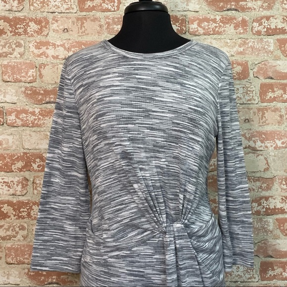Lush Knit Dress Twist Waist Long Sleeve Gray Size XL - Picture 2 of 10